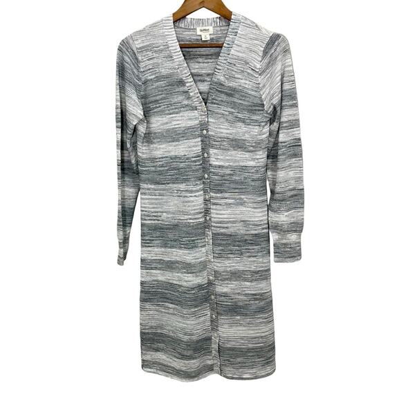 UpWest Women’s Heather Gray Long Line Knit Button Front Cardigan Medium Fitted - Picture 1 of 15